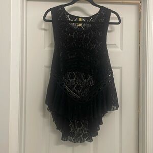 Free People Open Back Lace Top